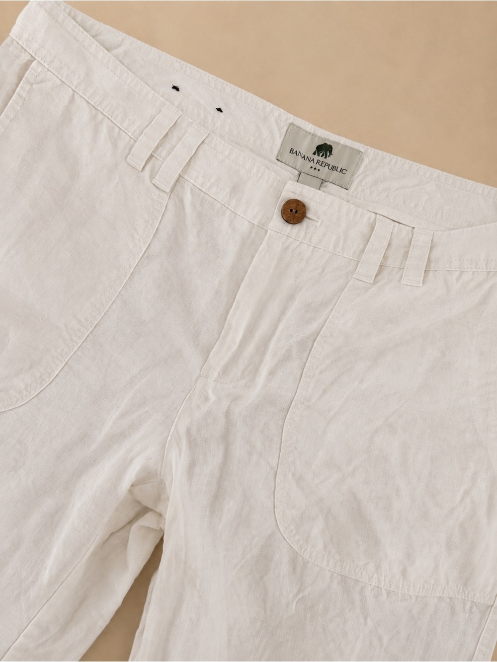Banana Republic 100% Organic Linen Wide Leg Pants – White – Size 12 - Picture 4 of 7